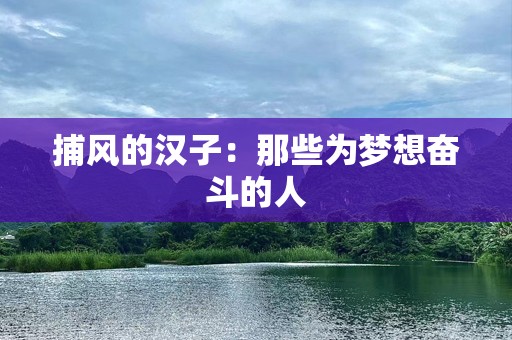 捕风的汉子：那些为梦想奋斗的人