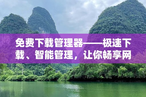 免费下载管理器——极速下载、智能管理，让你畅享网络世界