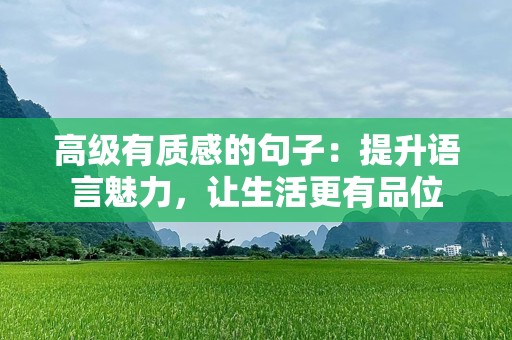 高级有质感的句子：提升语言魅力，让生活更有品位