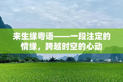 来生缘粤语——一段注定的情缘，跨越时空的心动