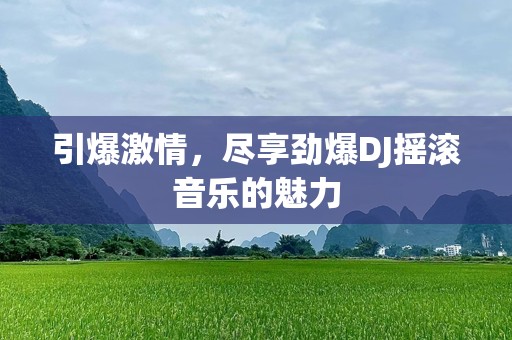 引爆激情，尽享劲爆DJ摇滚音乐的魅力