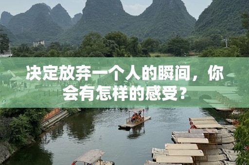 决定放弃一个人的瞬间，你会有怎样的感受？