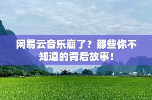 网易云音乐崩了？那些你不知道的背后故事！