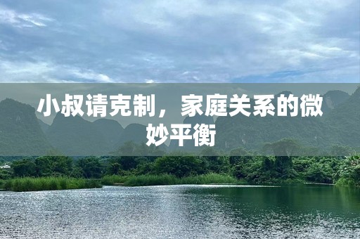 小叔请克制，家庭关系的微妙平衡