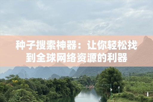 种子搜索神器：让你轻松找到全球网络资源的利器