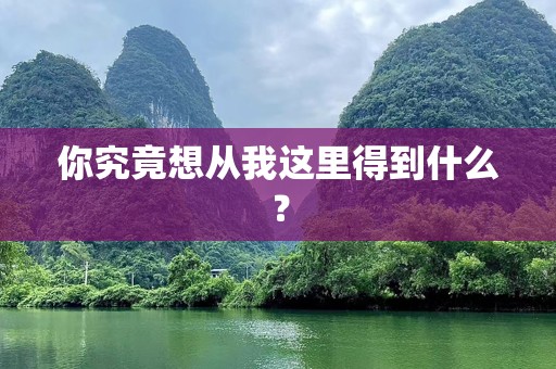 你究竟想从我这里得到什么？