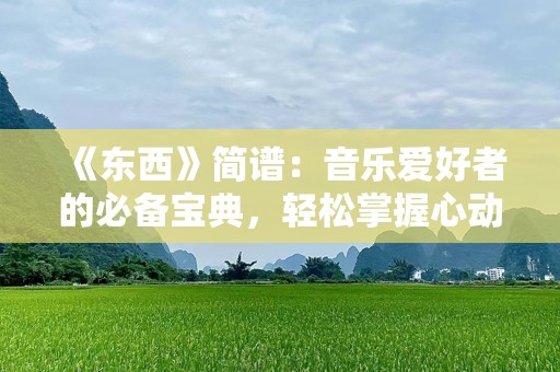 《东西》简谱：音乐爱好者的必备宝典，轻松掌握心动旋律
