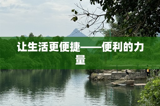 让生活更便捷——便利的力量