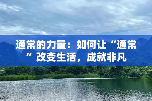 通常的力量：如何让“通常”改变生活，成就非凡