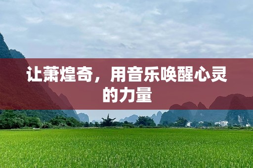 让萧煌奇，用音乐唤醒心灵的力量