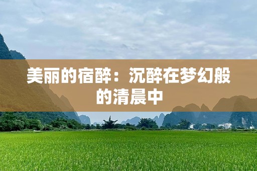 美丽的宿醉：沉醉在梦幻般的清晨中