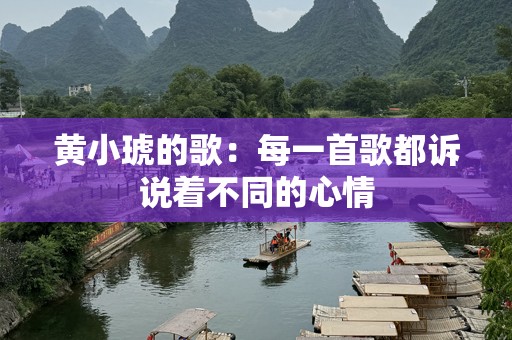 黄小琥的歌：每一首歌都诉说着不同的心情