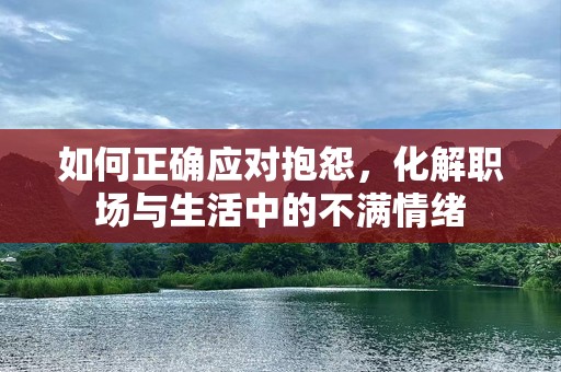 如何正确应对抱怨，化解职场与生活中的不满情绪