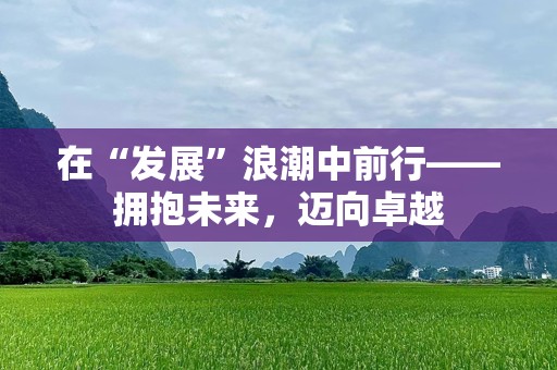 在“发展”浪潮中前行——拥抱未来，迈向卓越