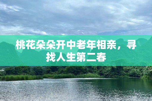桃花朵朵开中老年相亲，寻找人生第二春