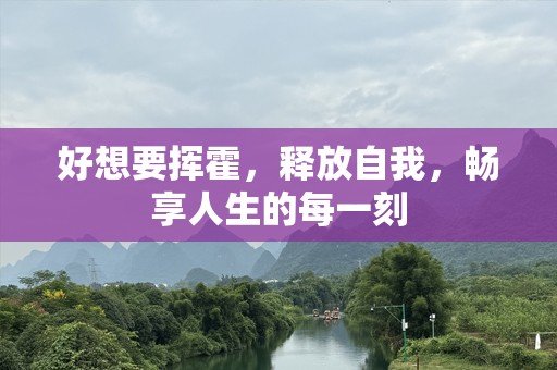 好想要挥霍，释放自我，畅享人生的每一刻