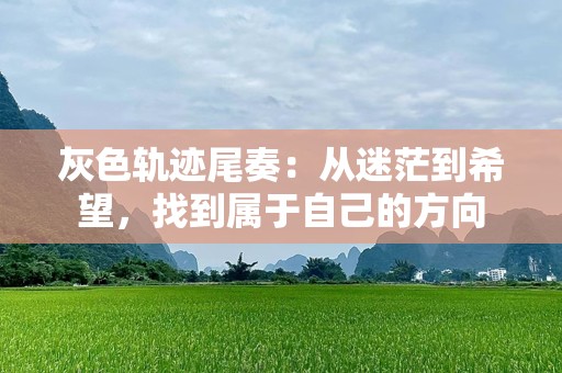 灰色轨迹尾奏：从迷茫到希望，找到属于自己的方向