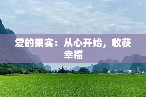 爱的果实：从心开始，收获幸福