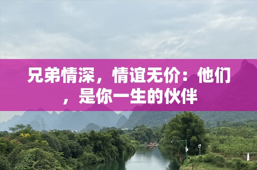 兄弟情深，情谊无价：他们，是你一生的伙伴