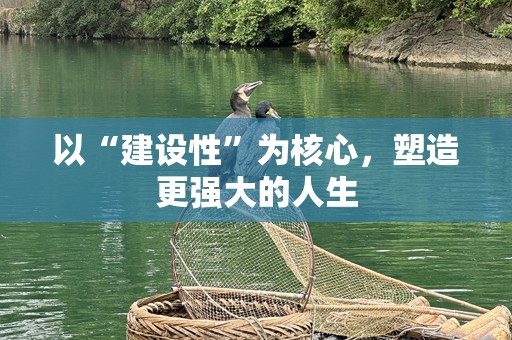 以“建设性”为核心，塑造更强大的人生