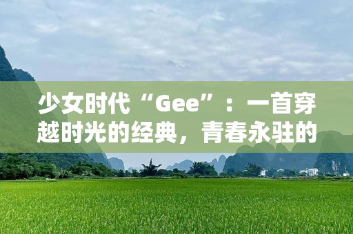少女时代“Gee”：一首穿越时光的经典，青春永驻的旋律