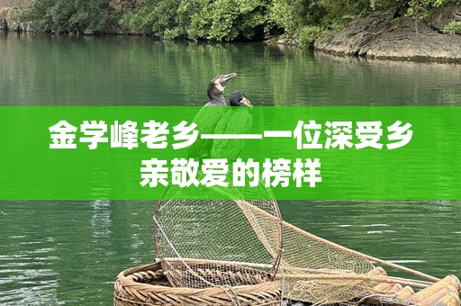 金学峰老乡——一位深受乡亲敬爱的榜样