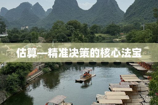 估算—精准决策的核心法宝