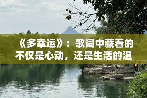 《多幸运》：歌词中藏着的不仅是心动，还是生活的温暖与希望