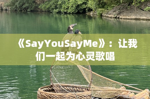 《SayYouSayMe》：让我们一起为心灵歌唱