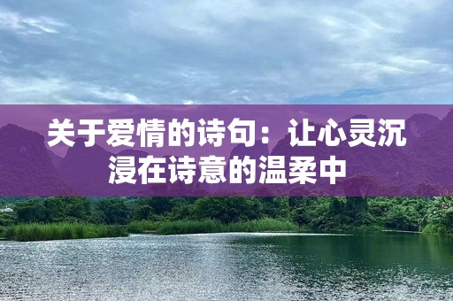 关于爱情的诗句：让心灵沉浸在诗意的温柔中