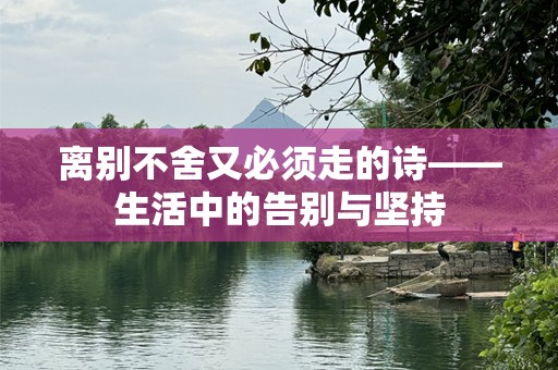 离别不舍又必须走的诗——生活中的告别与坚持