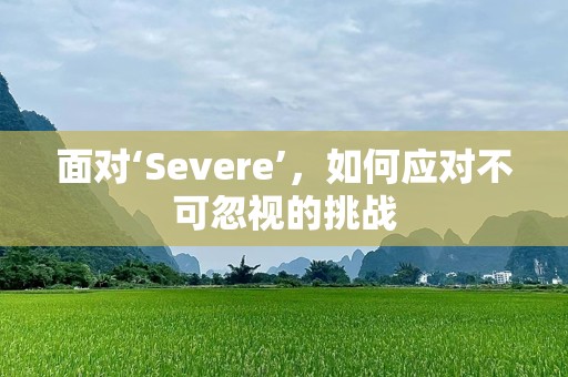 面对‘Severe’，如何应对不可忽视的挑战