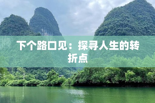 下个路口见：探寻人生的转折点