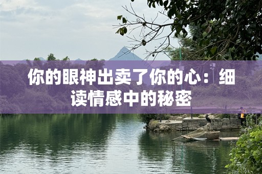 你的眼神出卖了你的心：细读情感中的秘密