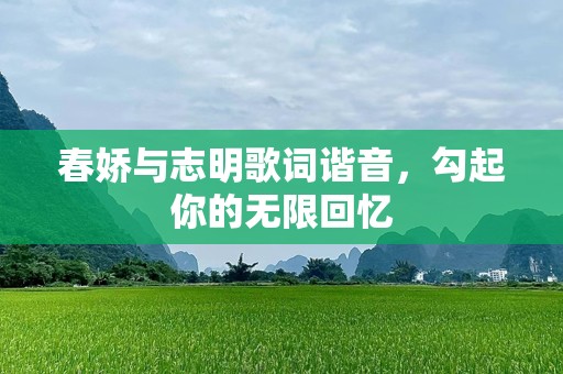 春娇与志明歌词谐音，勾起你的无限回忆