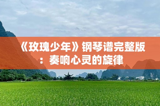 《玫瑰少年》钢琴谱完整版：奏响心灵的旋律