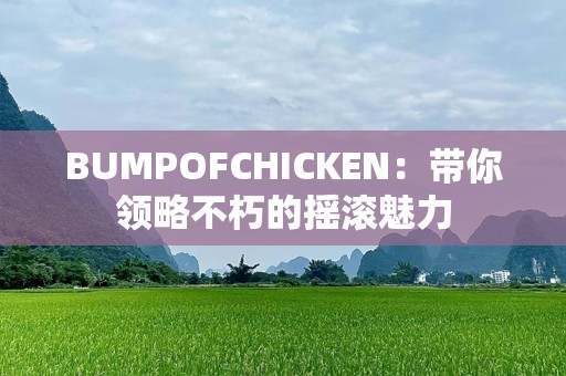 BUMPOFCHICKEN：带你领略不朽的摇滚魅力