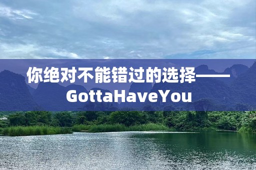 你绝对不能错过的选择——GottaHaveYou