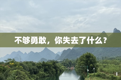 不够勇敢，你失去了什么？
