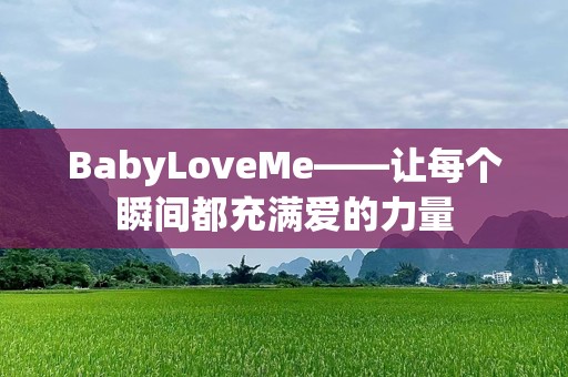 BabyLoveMe——让每个瞬间都充满爱的力量