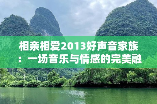 相亲相爱2013好声音家族：一场音乐与情感的完美融合