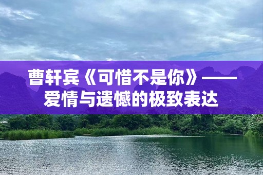 曹轩宾《可惜不是你》——爱情与遗憾的极致表达