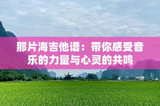 那片海吉他谱：带你感受音乐的力量与心灵的共鸣