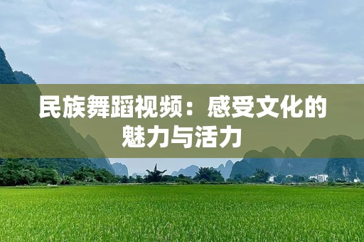 民族舞蹈视频：感受文化的魅力与活力