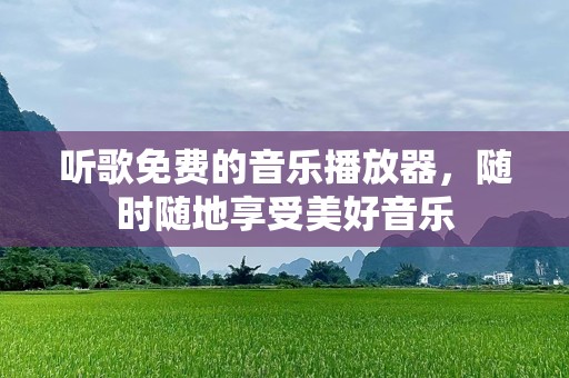 听歌免费的音乐播放器，随时随地享受美好音乐