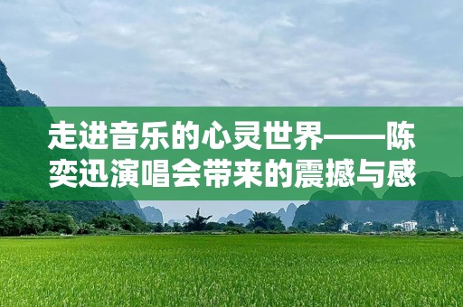 走进音乐的心灵世界——陈奕迅演唱会带来的震撼与感动
