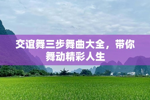交谊舞三步舞曲大全，带你舞动精彩人生