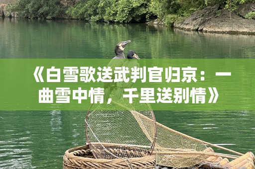 《白雪歌送武判官归京：一曲雪中情，千里送别情》
