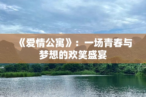 《爱情公寓》：一场青春与梦想的欢笑盛宴