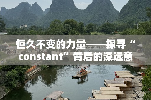 恒久不变的力量——探寻“constant”背后的深远意义